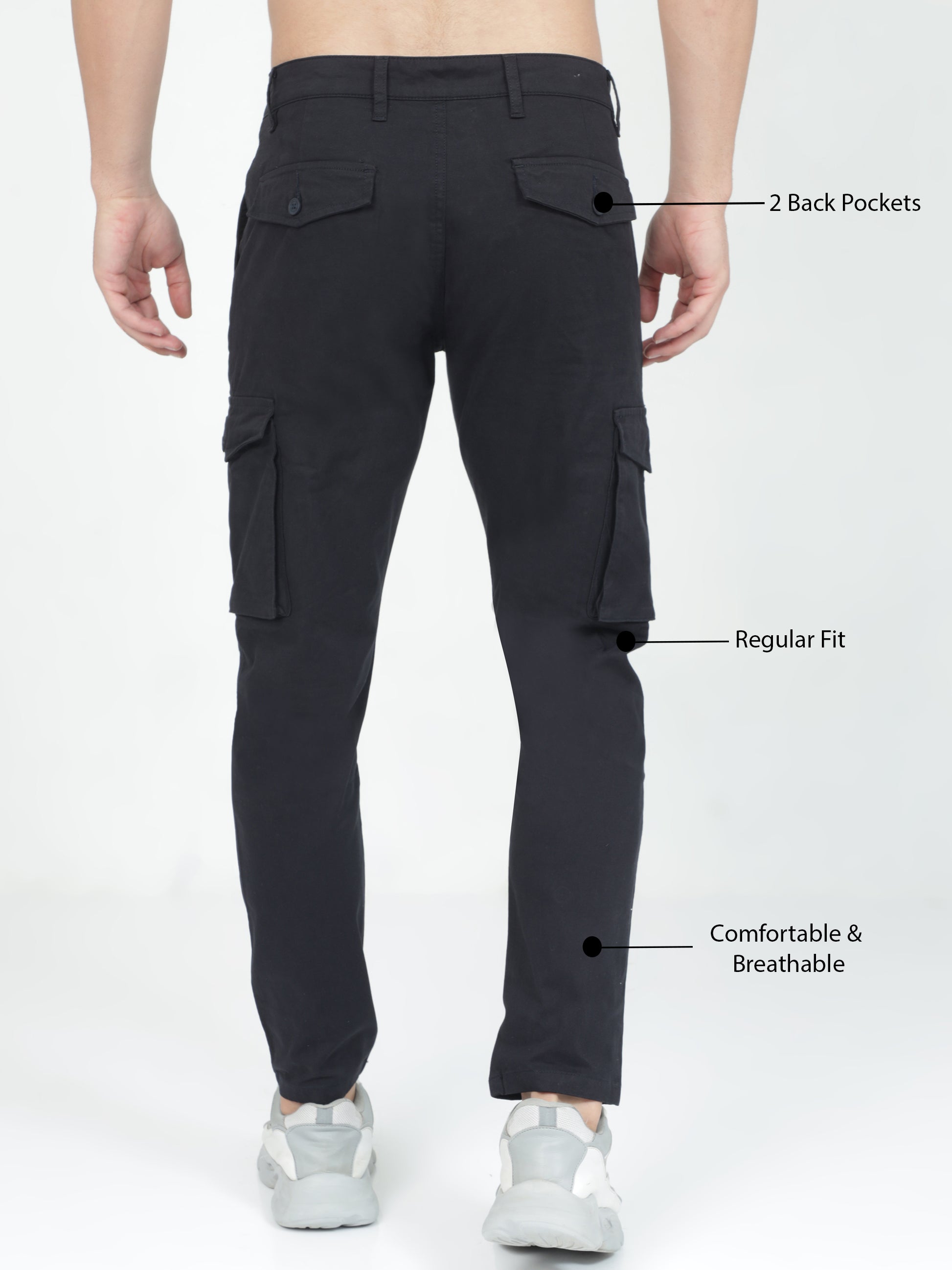 Baggy Jeans- Light Grey Cargo Pocket Baggy Fit Jeans Online | Powerlook